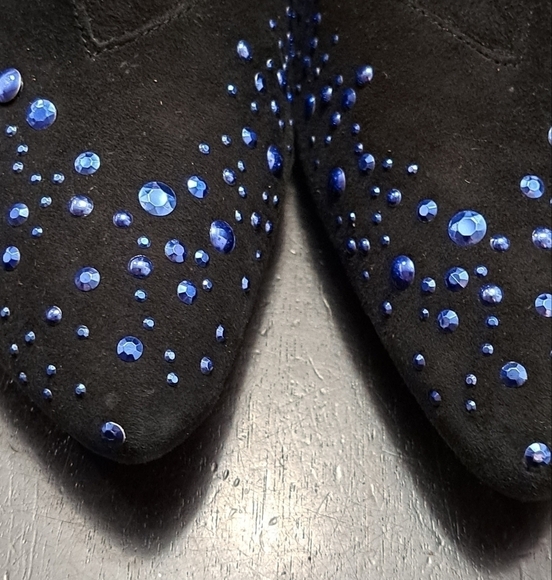 Sigerson Morrison Suede Booties With Blue Gems - Picture 4 of 10